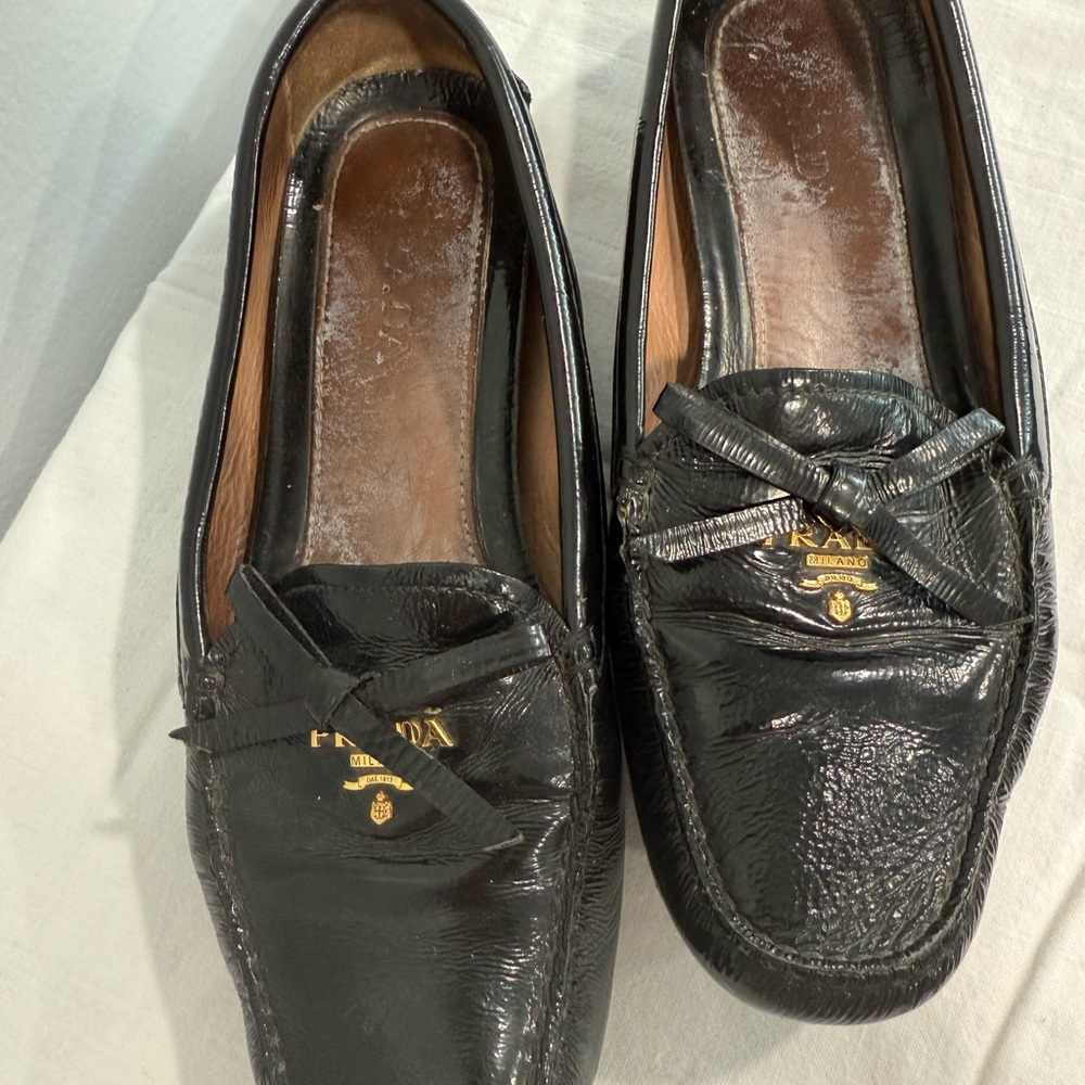 Woman’s Prada Black Leather Loafers - Picture 2 of 4